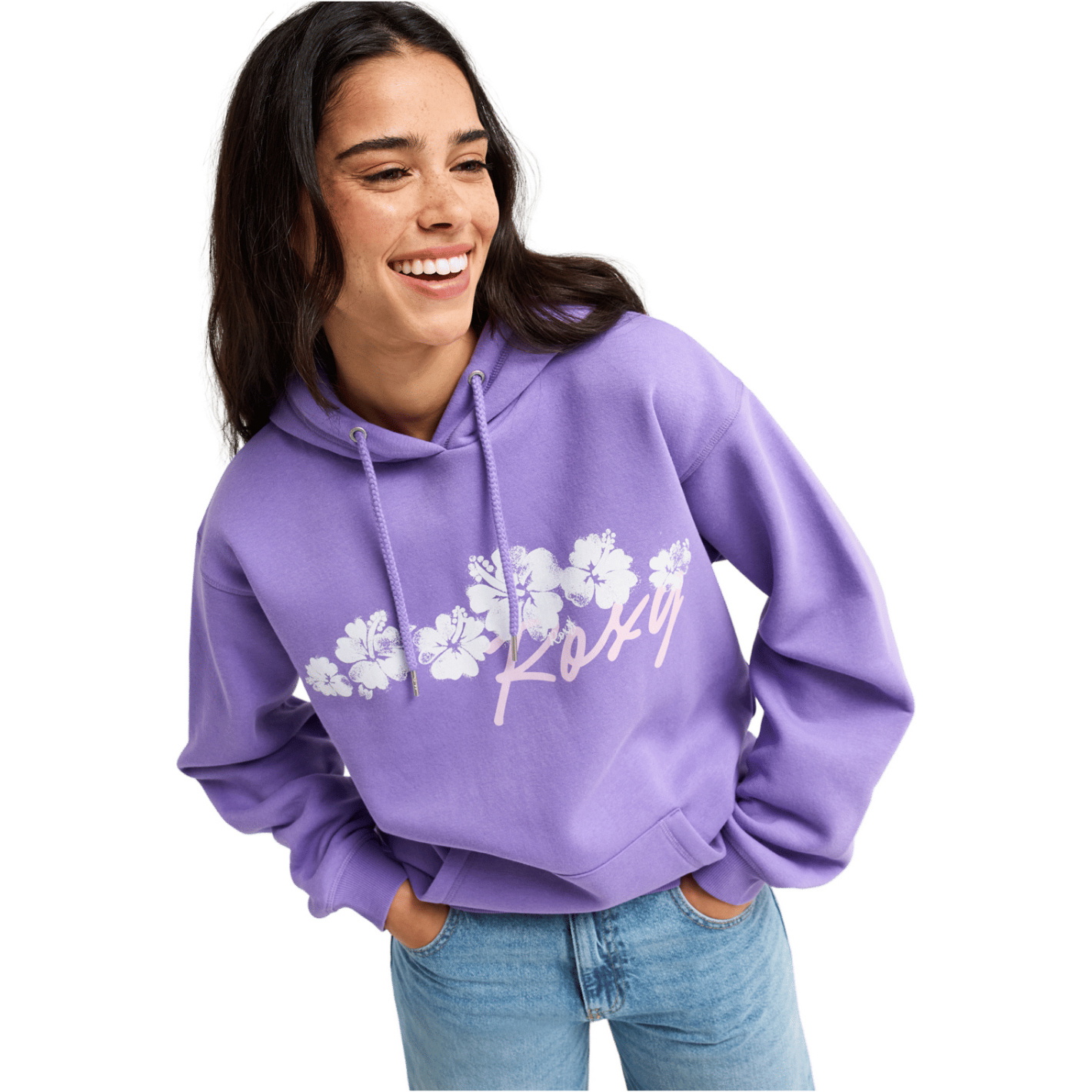 2026 Roxy Womens Surf Stoked Brushed Relaxed Hoodie ERJFT05115 - Dahlia Purple